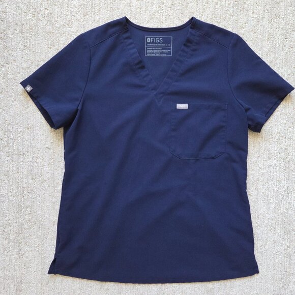 FIGS Scrub Set Women Navy Blue Catarina Top Small Zamora Jogger Pants Petite XS - Picture 3 of 16